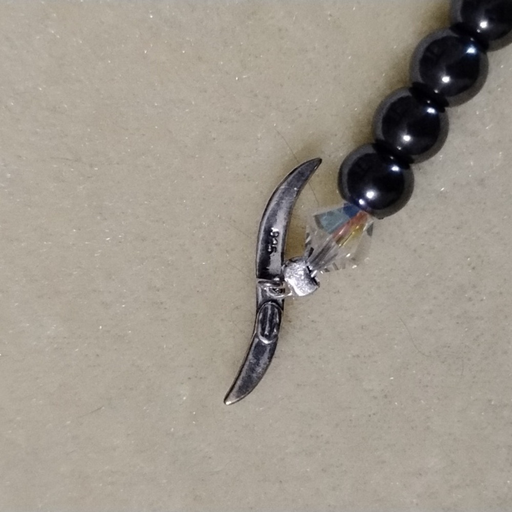 HAND CRAFTED TOURMILATED QUARTZ AND DRUZY NECKLACE WITH STERLING SILVER ARTISAN - Picture 7 of 9